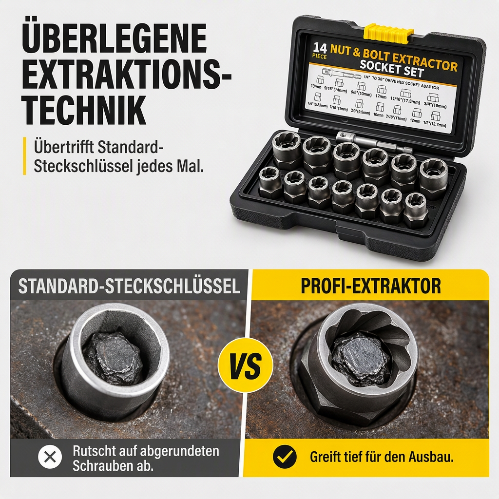 🔧14-teiliges Schraubenausdreher-Set für beschädigte Schrauben & Muttern – Industriequalität, hohes Drehmoment, Linksgewinde, für Auto-Reparatur