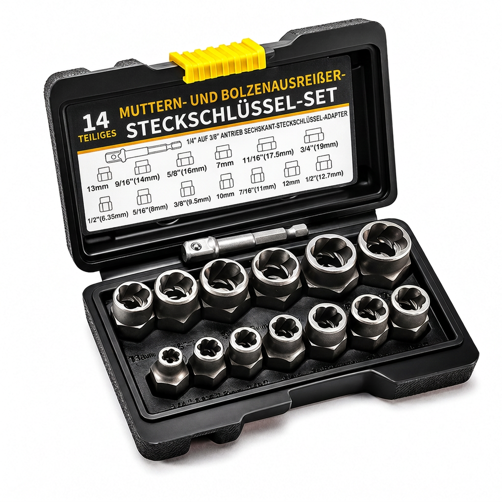🔧14-teiliges Schraubenausdreher-Set für beschädigte Schrauben & Muttern – Industriequalität, hohes Drehmoment, Linksgewinde, für Auto-Reparatur