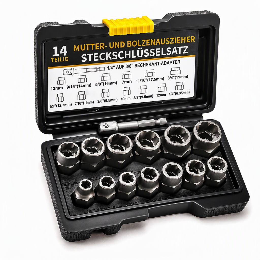 🔧14-teiliges Schraubenausdreher-Set für beschädigte Schrauben & Muttern – Industriequalität, hohes Drehmoment, Linksgewinde, für Auto-Reparatur