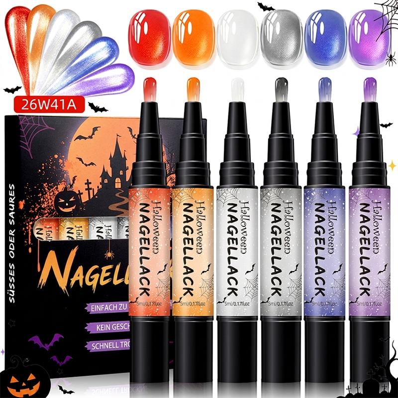 Schnelltrocknendes Halloween-Nagellackstift-Set