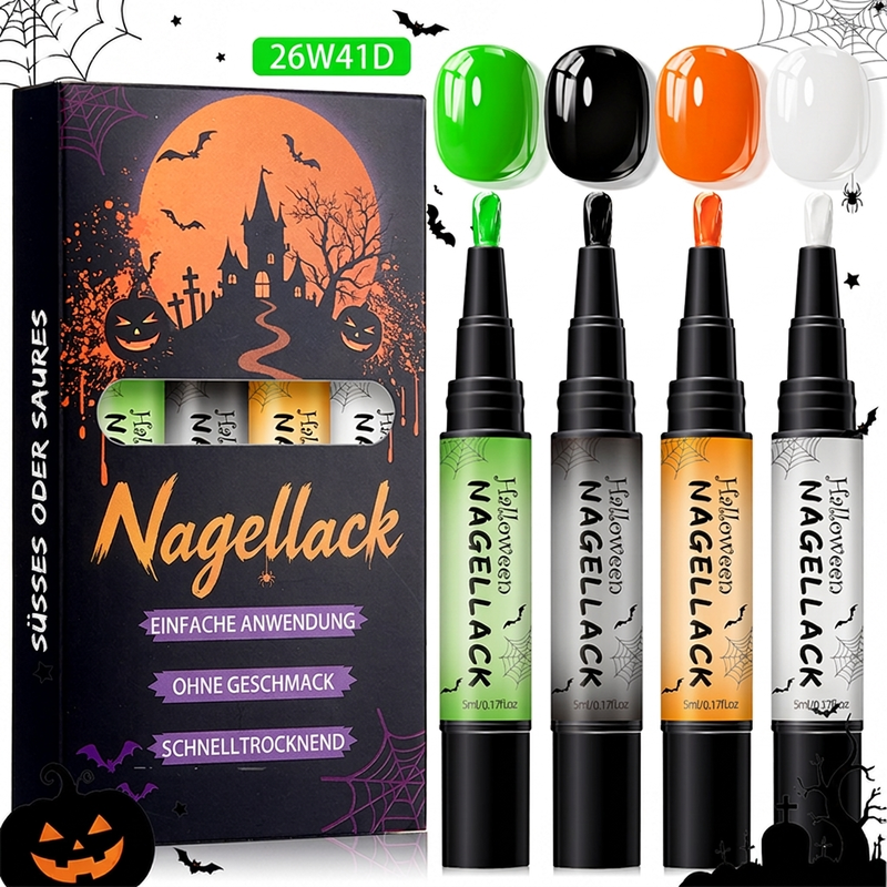 Schnelltrocknendes Halloween-Nagellackstift-Set