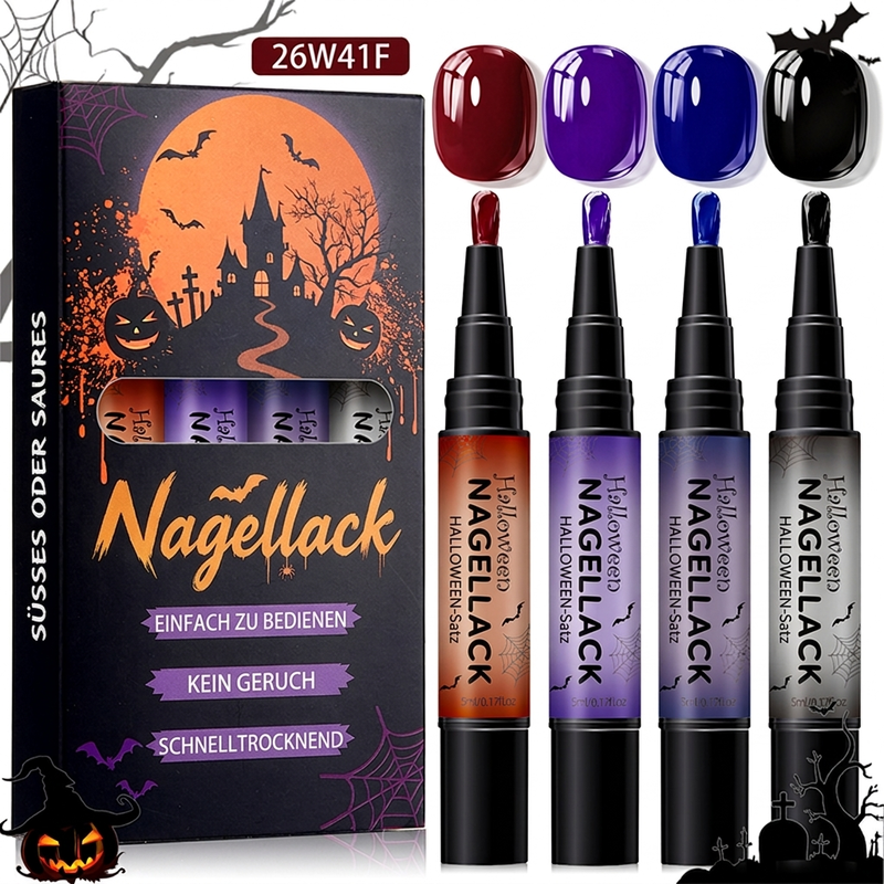 Schnelltrocknendes Halloween-Nagellackstift-Set