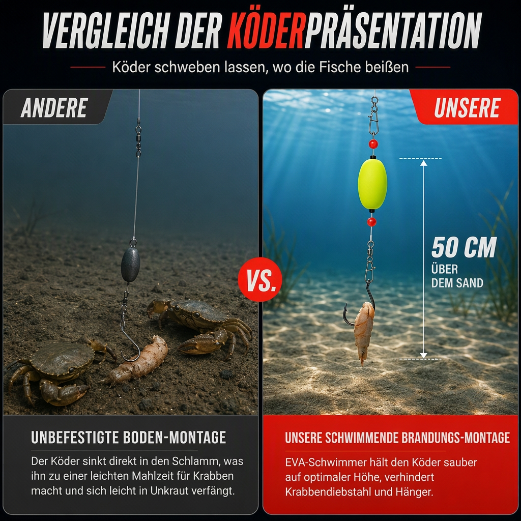 🎣 50% RABATT! 🐟 Vorgebundene Brandungsangel-Montagen mit Pose