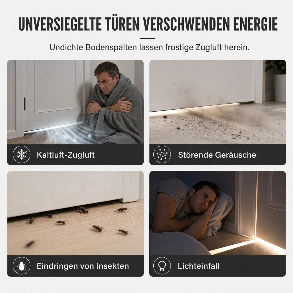 Verschleißfester Leder-Türunterzug zum Selbermachen, winddicht und insektenschützend, Dichtungsstreifen für Schlafzimmertür unten-Gcom