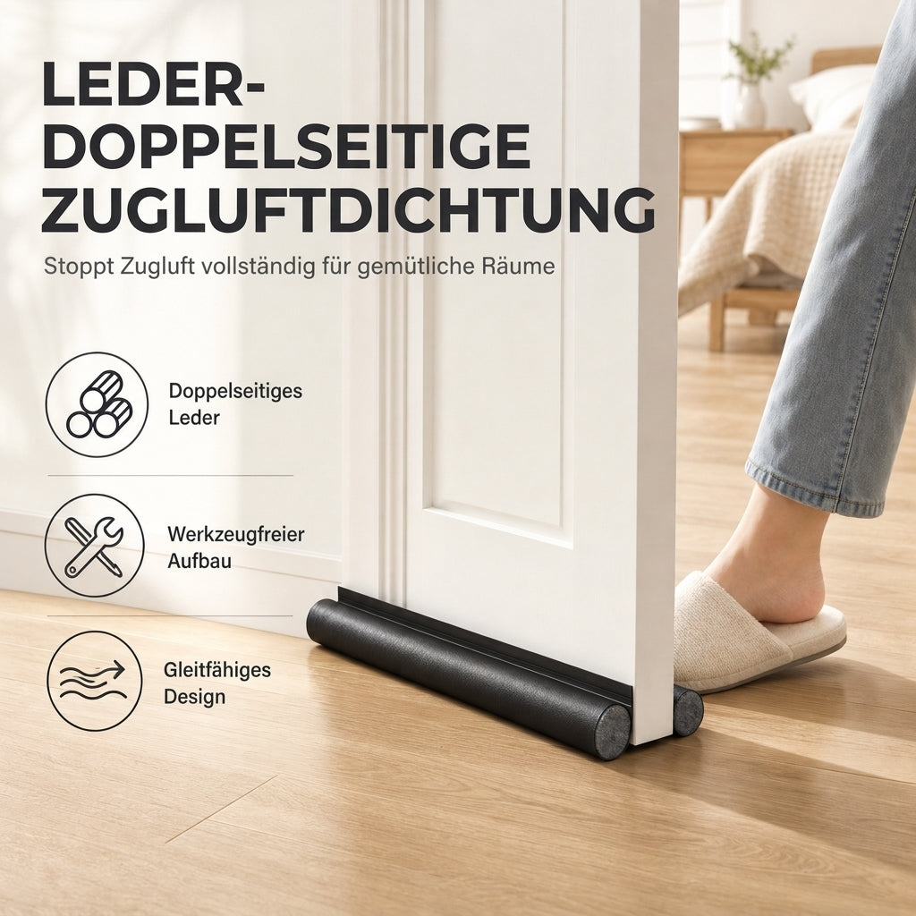 Verschleißfester Leder-Türunterzug zum Selbermachen, winddicht und insektenschützend, Dichtungsstreifen für Schlafzimmertür unten-Gcom