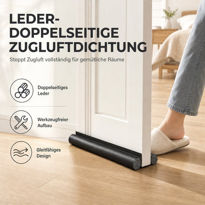 Verschleißfester Leder-Türunterzug zum Selbermachen, winddicht und insektenschützend, Dichtungsstreifen für Schlafzimmertür unten-Gcom