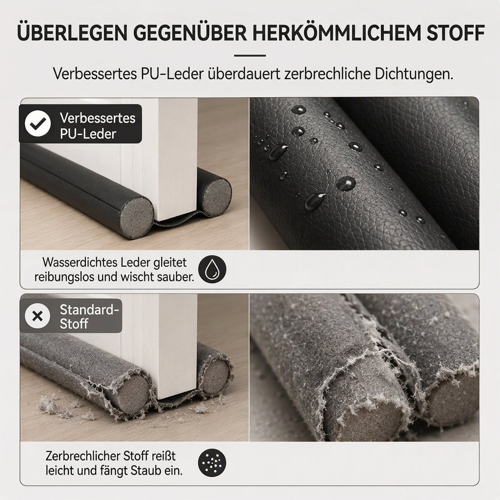 Verschleißfester Leder-Türunterzug zum Selbermachen, winddicht und insektenschützend, Dichtungsstreifen für Schlafzimmertür unten-Gcom