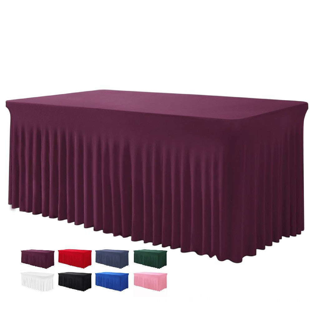 📢📢JETZT 50 % RABATT!! ⏰Plissierter Stretch-Tischrock für rechteckige Tische – Dekoration für Hochzeit, Party & Event