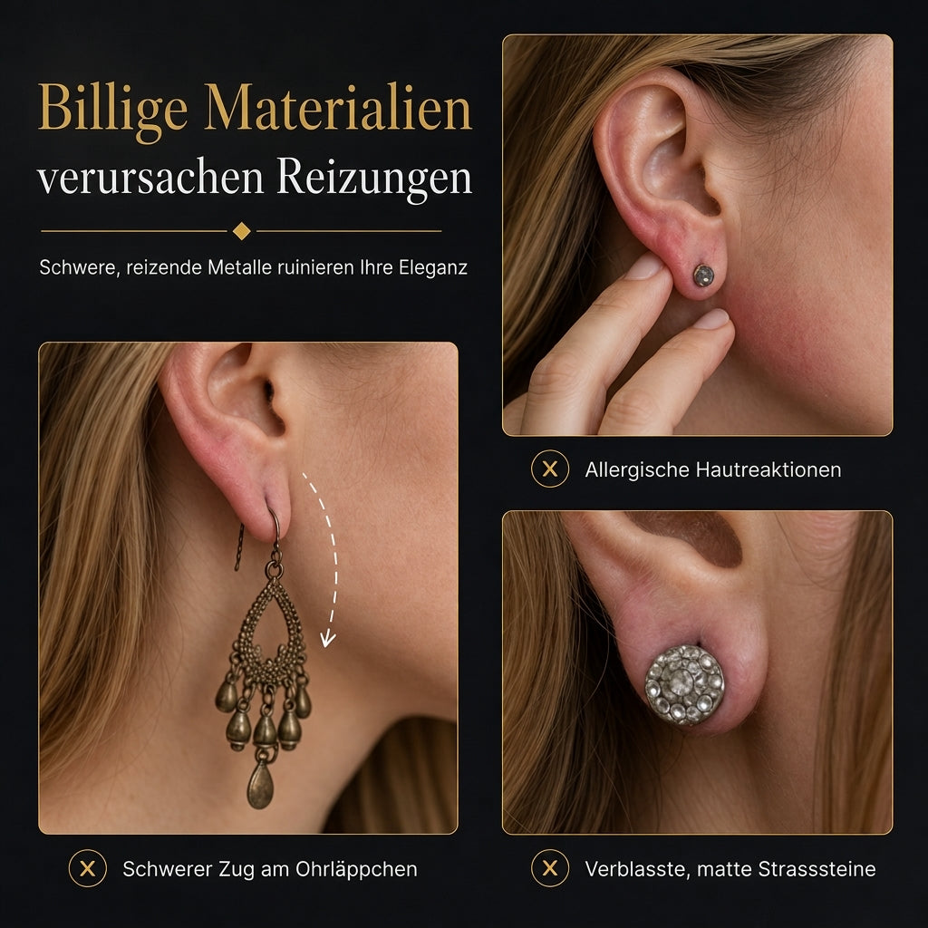 Rautenförmige Ohrstecker mit Zirkonia-Tropfen und Quasten, silberne Ohrstecker – elegante Statement-Ohrringe für Damen