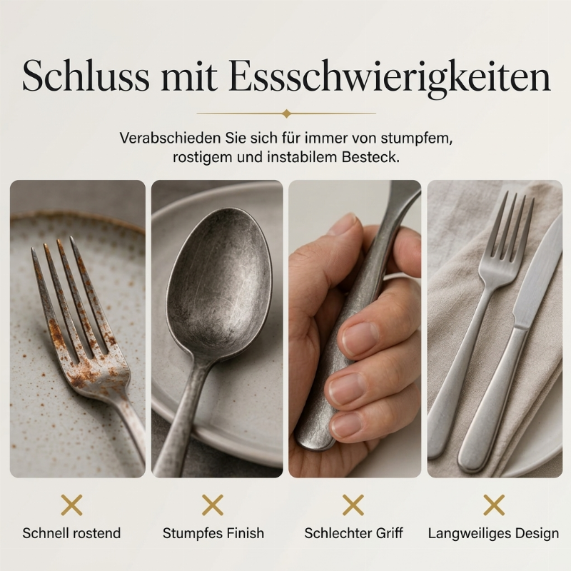 🍴50% RABATT⏰Edelstahl-Besteck-Set, langlebig, für Haushalt & Picknick✨
