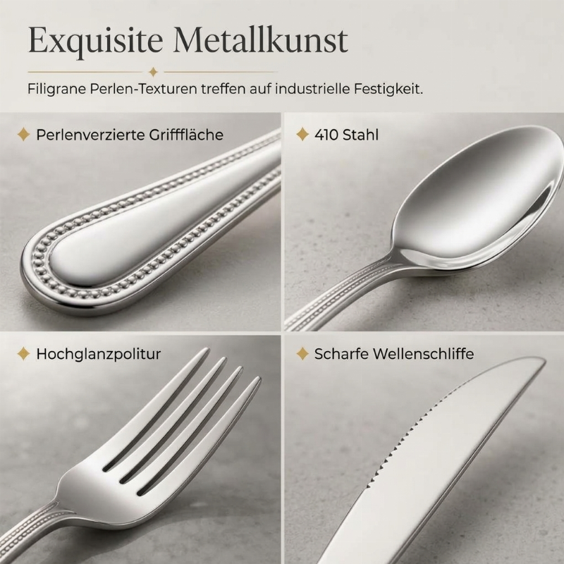 🍴50% RABATT⏰Edelstahl-Besteck-Set, langlebig, für Haushalt & Picknick✨