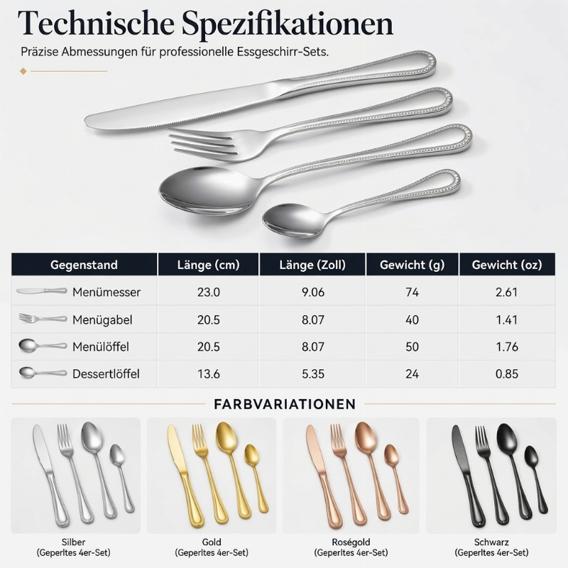 🍴50% RABATT⏰Edelstahl-Besteck-Set, langlebig, für Haushalt & Picknick✨