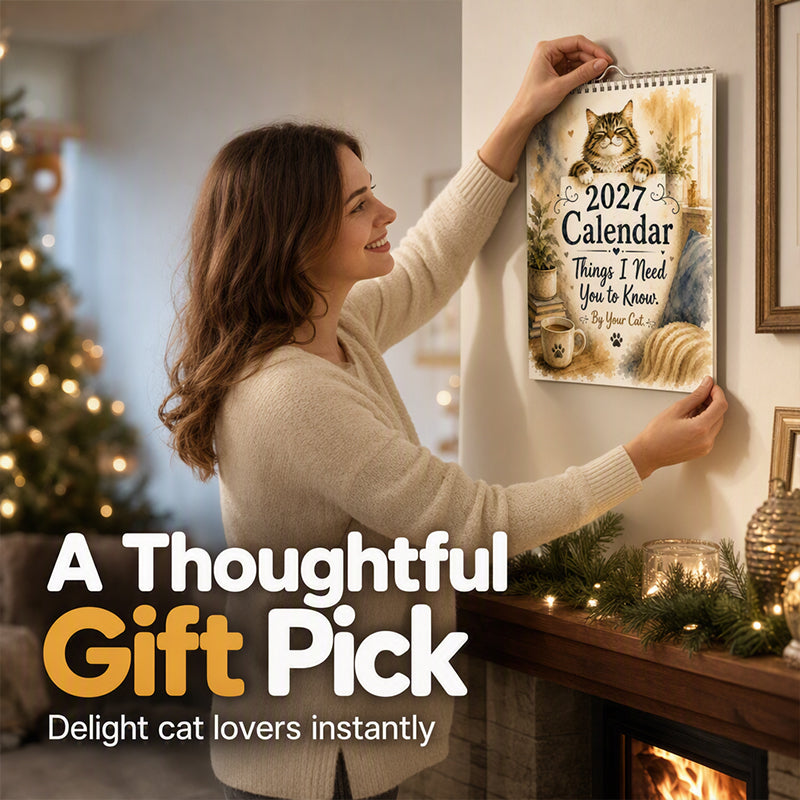 🐱2027 A Cats Life Wandkalender – Monatliche niedliche Katzenfotos, großes Datumsraster, Feiertagsmarkierungen, dickes Papier, überall hängbare Wohn- und Bürodekoration ✨