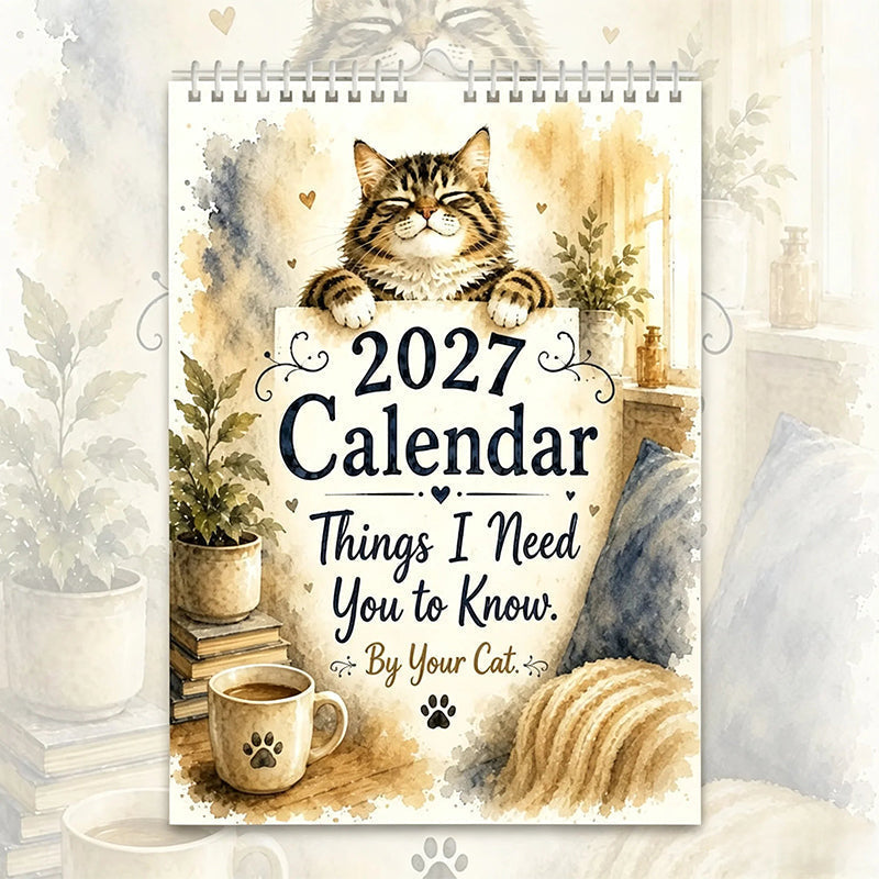🐱2027 A Cats Life Wandkalender – Monatliche niedliche Katzenfotos, großes Datumsraster, Feiertagsmarkierungen, dickes Papier, überall hängbare Wohn- und Bürodekoration ✨