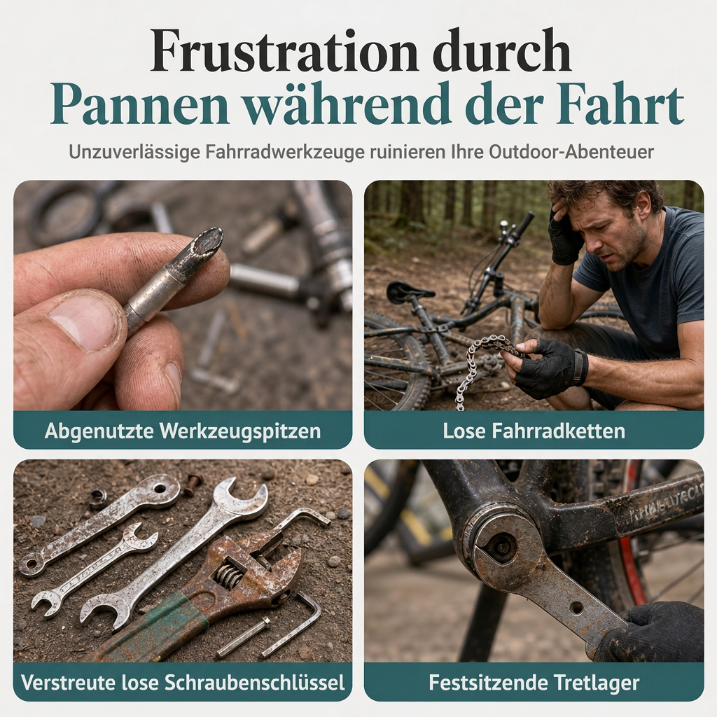 📢📢50% RABATT !!⏰Fahrradreparaturwerkzeug-Set mit Kunststoff-Aufbewahrungskoffer