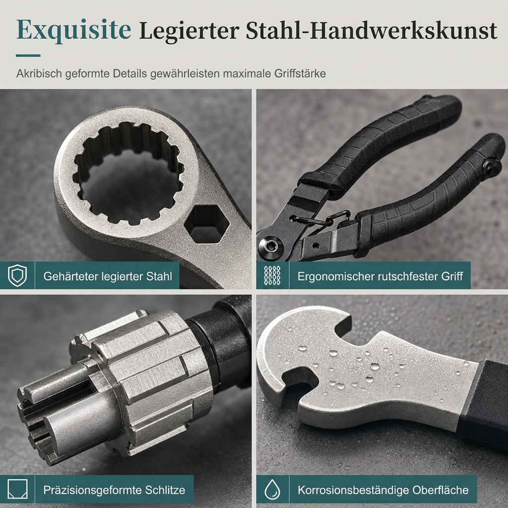 📢📢50% RABATT !!⏰Fahrradreparaturwerkzeug-Set mit Kunststoff-Aufbewahrungskoffer