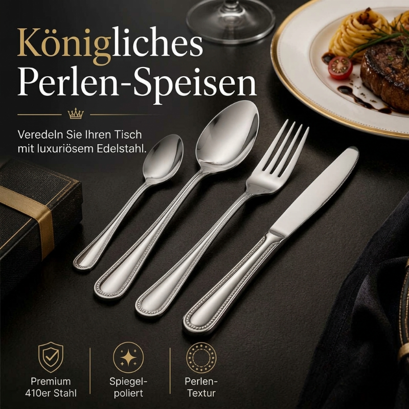 4-teiliges Edelstahlbesteckset