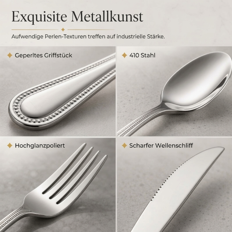 4-teiliges Edelstahlbesteckset