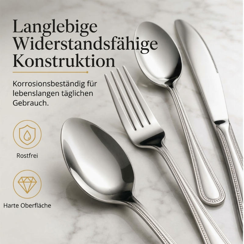 4-teiliges Edelstahlbesteckset