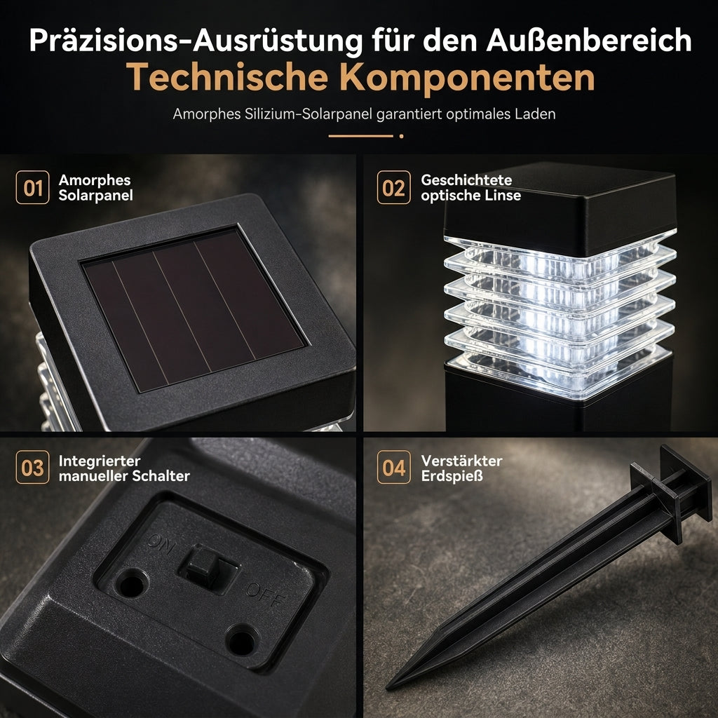 🏡 Solarbetriebene Deko-Leuchte für Garten & Terrasse, warmes Licht, kabellos & wetterfest