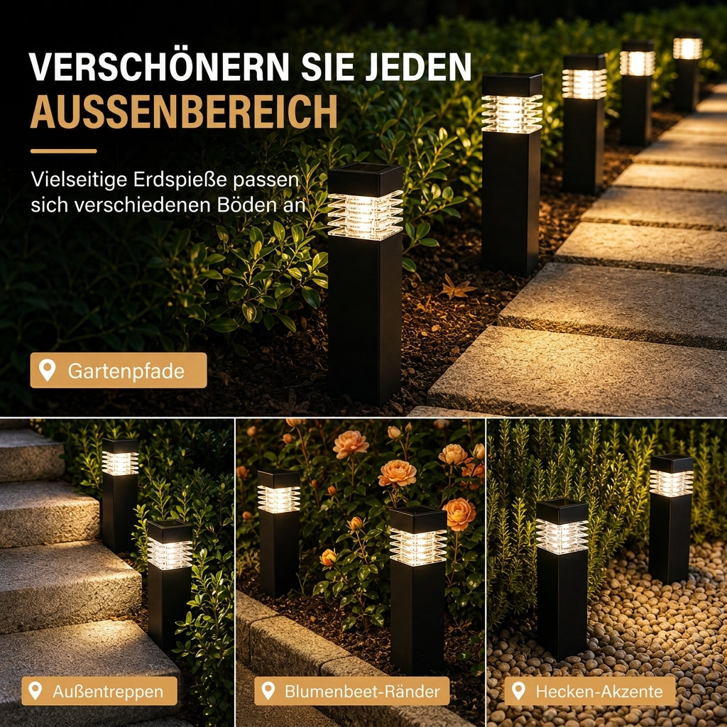 🏡 Solarbetriebene Deko-Leuchte für Garten & Terrasse, warmes Licht, kabellos & wetterfest