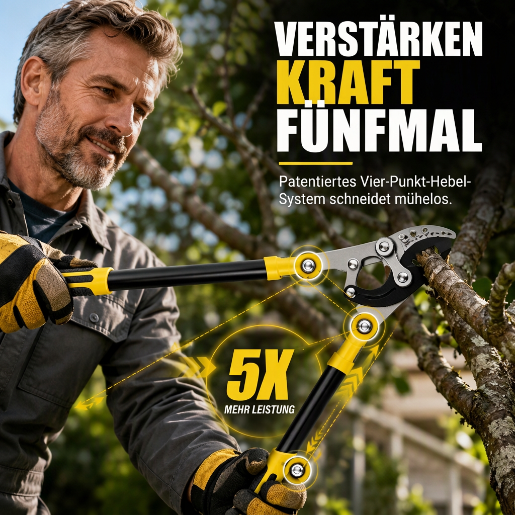 🌿 50% RABATT! ✂️ Gartenschere mit Compound-Hebel – Gehärteter Stahl & Aluminium ✨