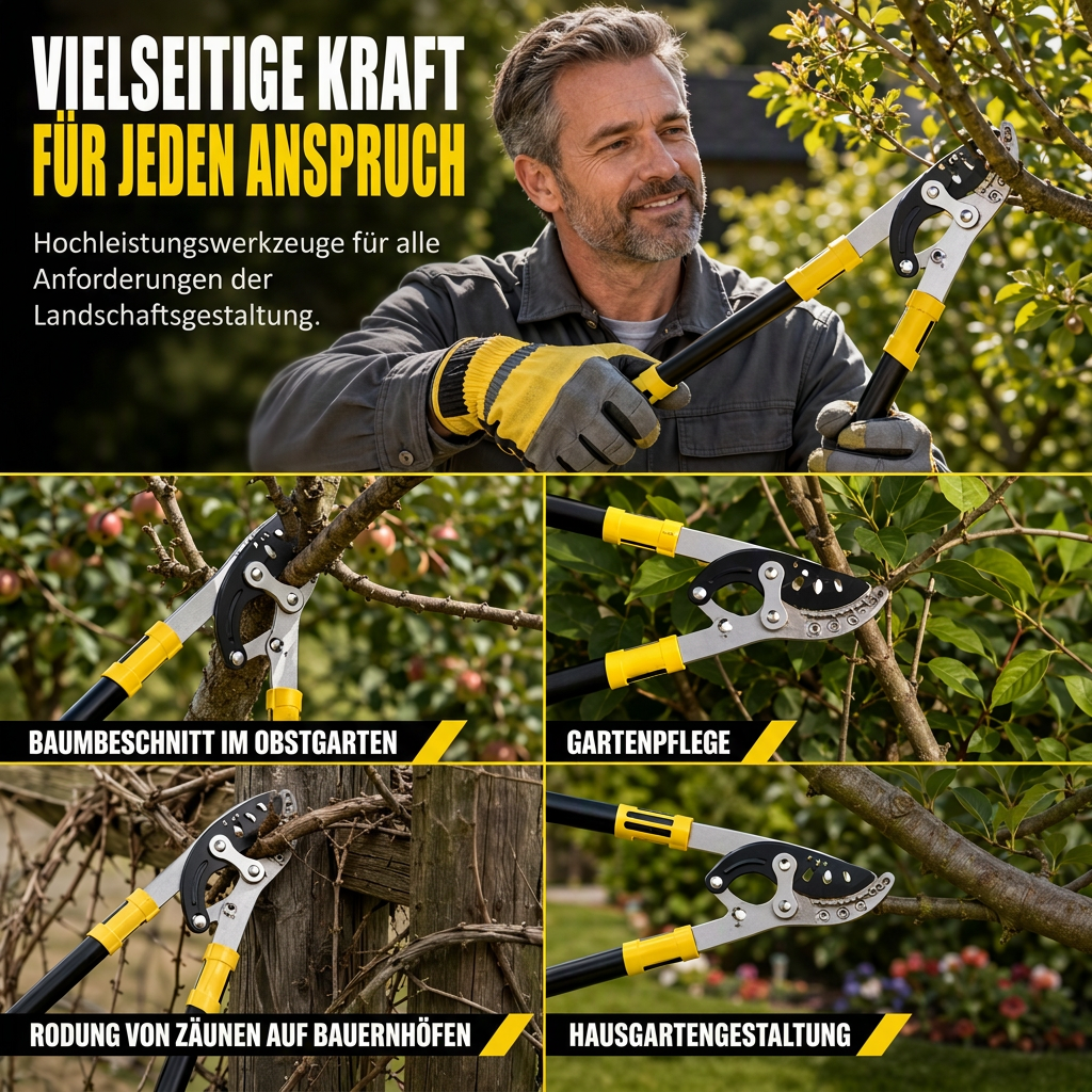 🌿 50% RABATT! ✂️ Gartenschere mit Compound-Hebel – Gehärteter Stahl & Aluminium ✨
