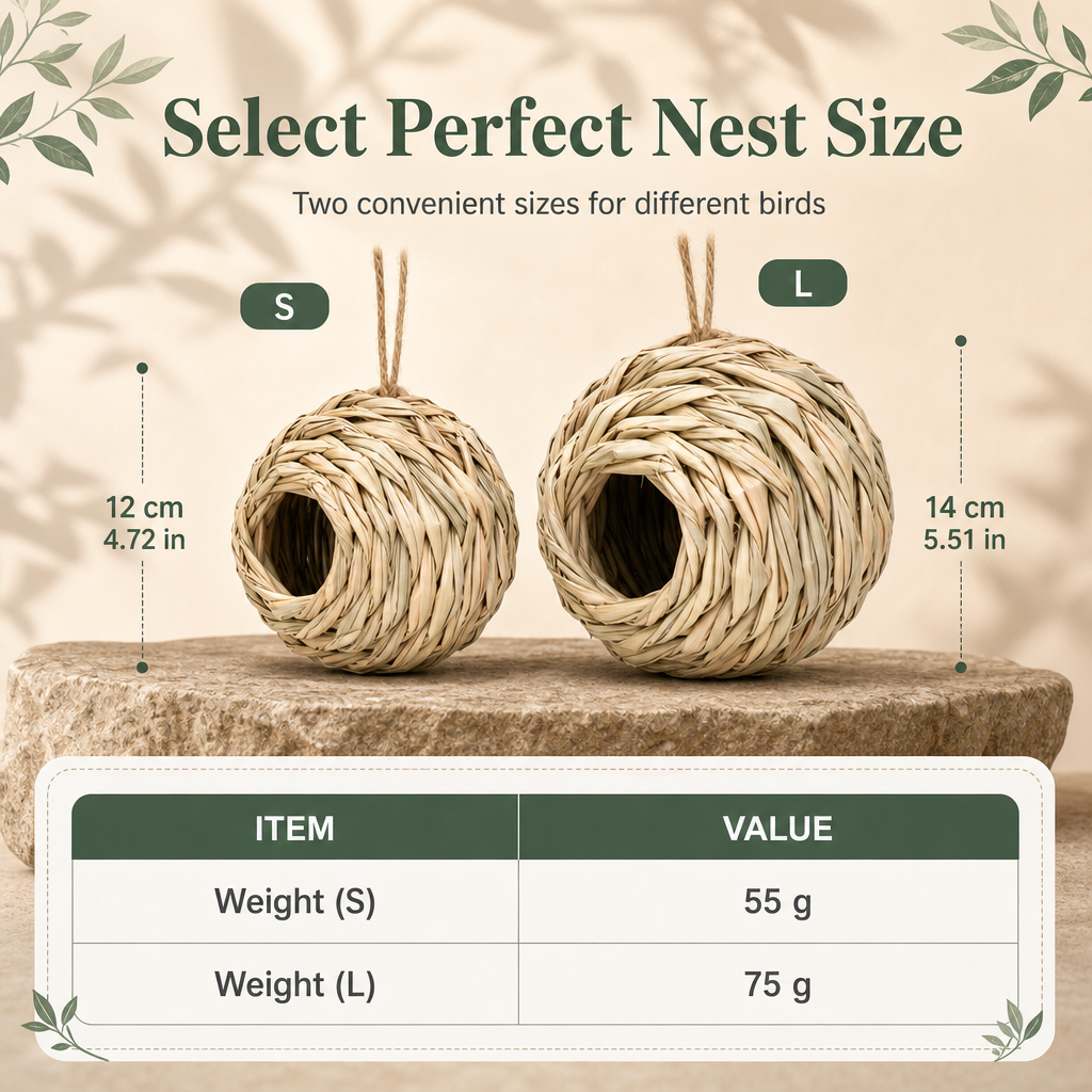 🐦 50% RABATT! 🌿 Kugel-Vogelhaus aus Stroh – Natürlich & dekorativ für Garten & Balkon ✨