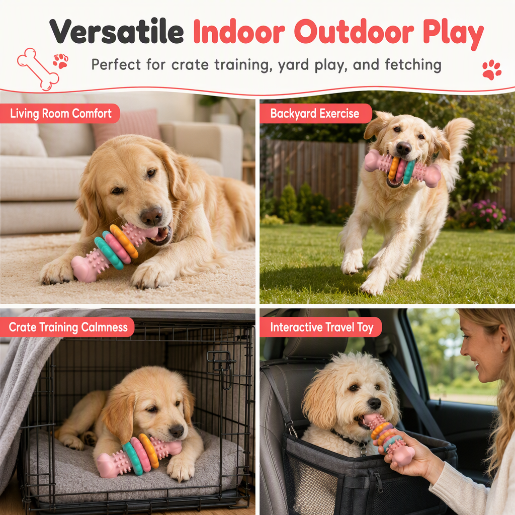 🔥50 % Rabatt🔥Langlebiges Hundekauspielzeug in Knochenform aus TPR – bissfest & zahnpflegend für große Hunde 🦴