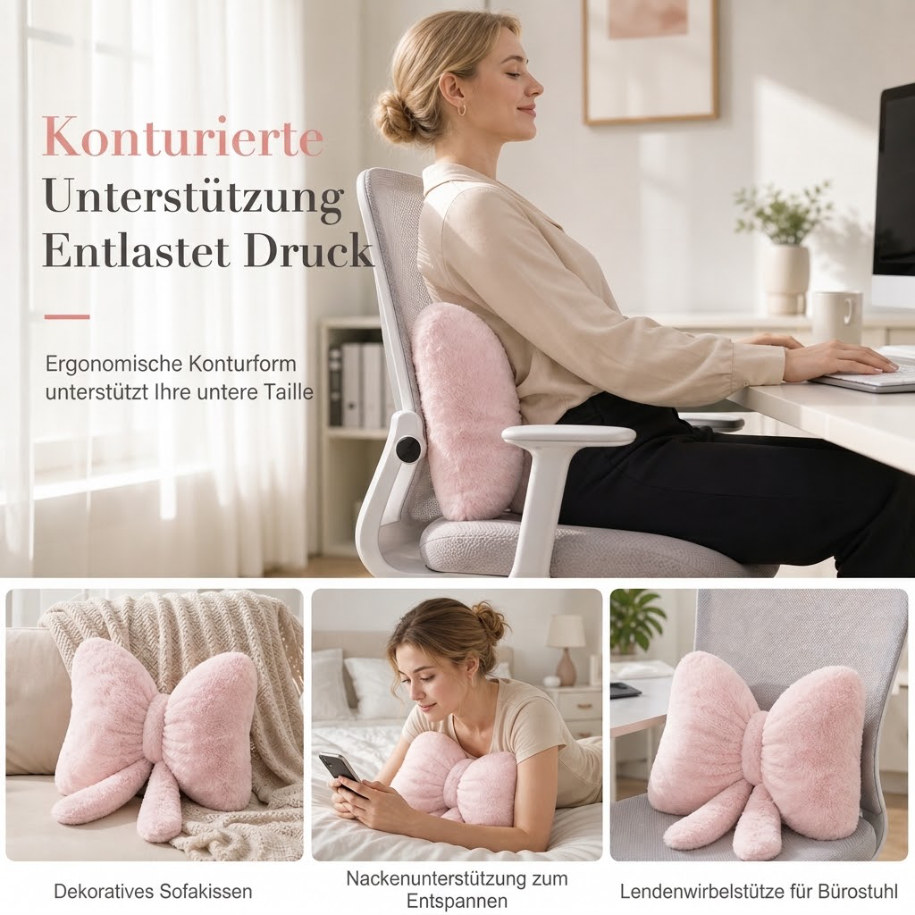 🎀JETZT 50 % RABATT!! 🦋✨Weiches, minimalistisches Schleifen-Kissen mit abnehmbarem Design, dekoratives Lendenkissen