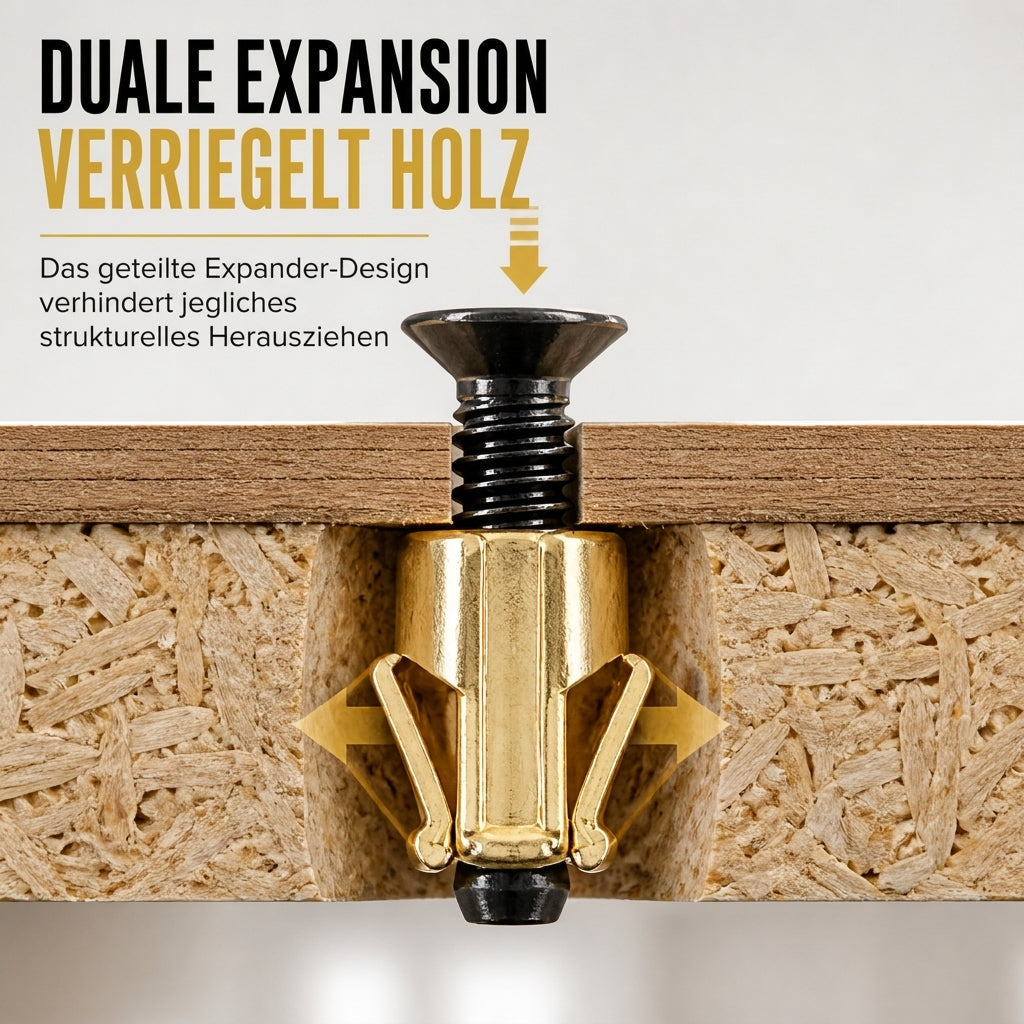 Schranktürscharnier Basis Vorinstalliertes Expansionsmutter- und Bolzenschraubenset für Möbelbeschläge