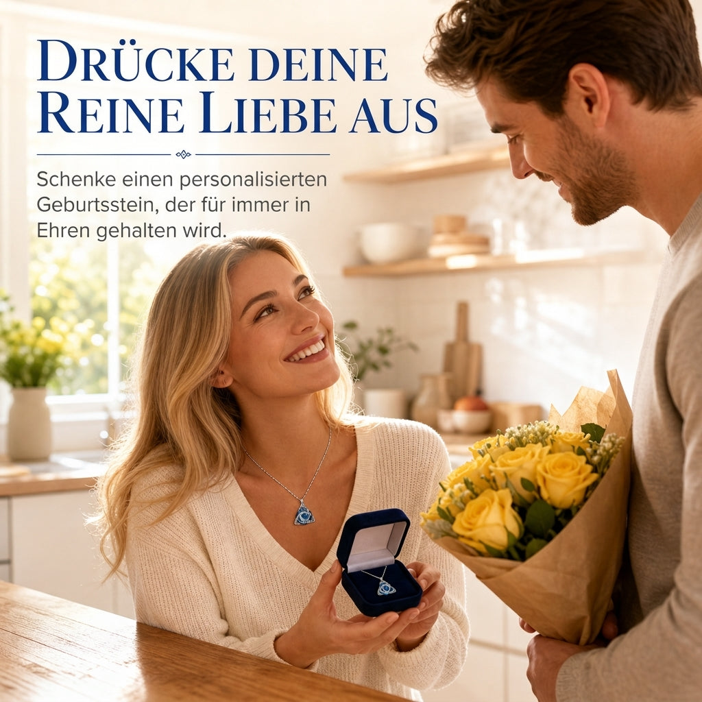 Damen Halskette mit keltischem Knoten-Geburtsstein-Anhänger