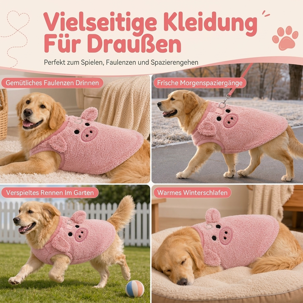 🐾Kaufe 1, erhalte 1 GRATIS!🧵Fleece‑gefütterte Haustierweste, süße Cartoon‑Stickerei für Hunde und Katzen🐕