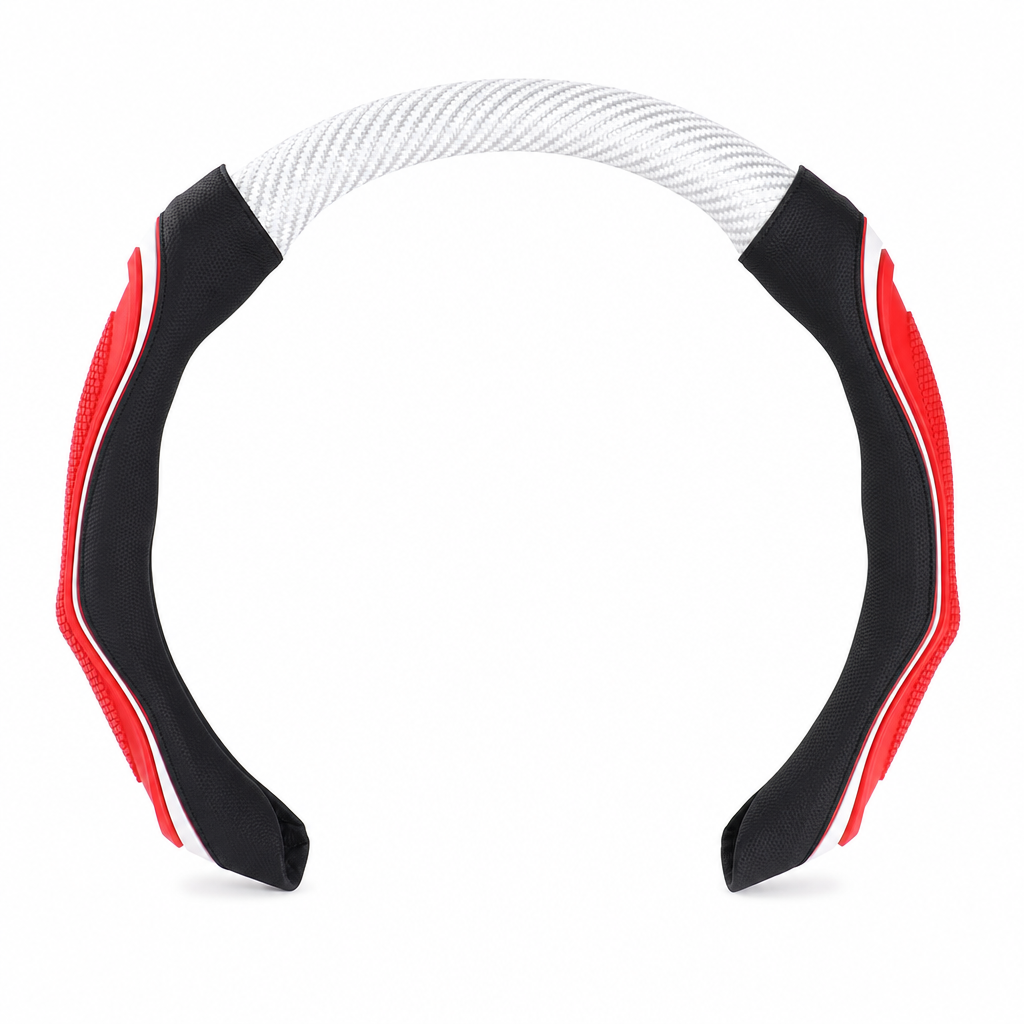 📢📢40% RABATT !!⏰ Kohlefaser-Lenkradabdeckung – Verbesserter Grip, rutschfestes Leder & Handflächenmassage – Universal 15" Passform 🛡️