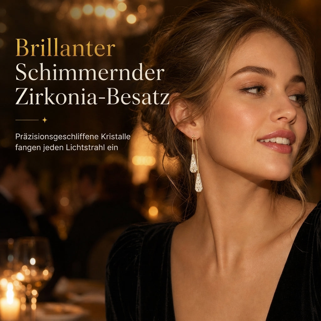 ✨ JETZT 50 % RABATT ✨Tropfen-Ohrringe – Zirkonia, vergoldet & 2-in-1 tragbar ✨