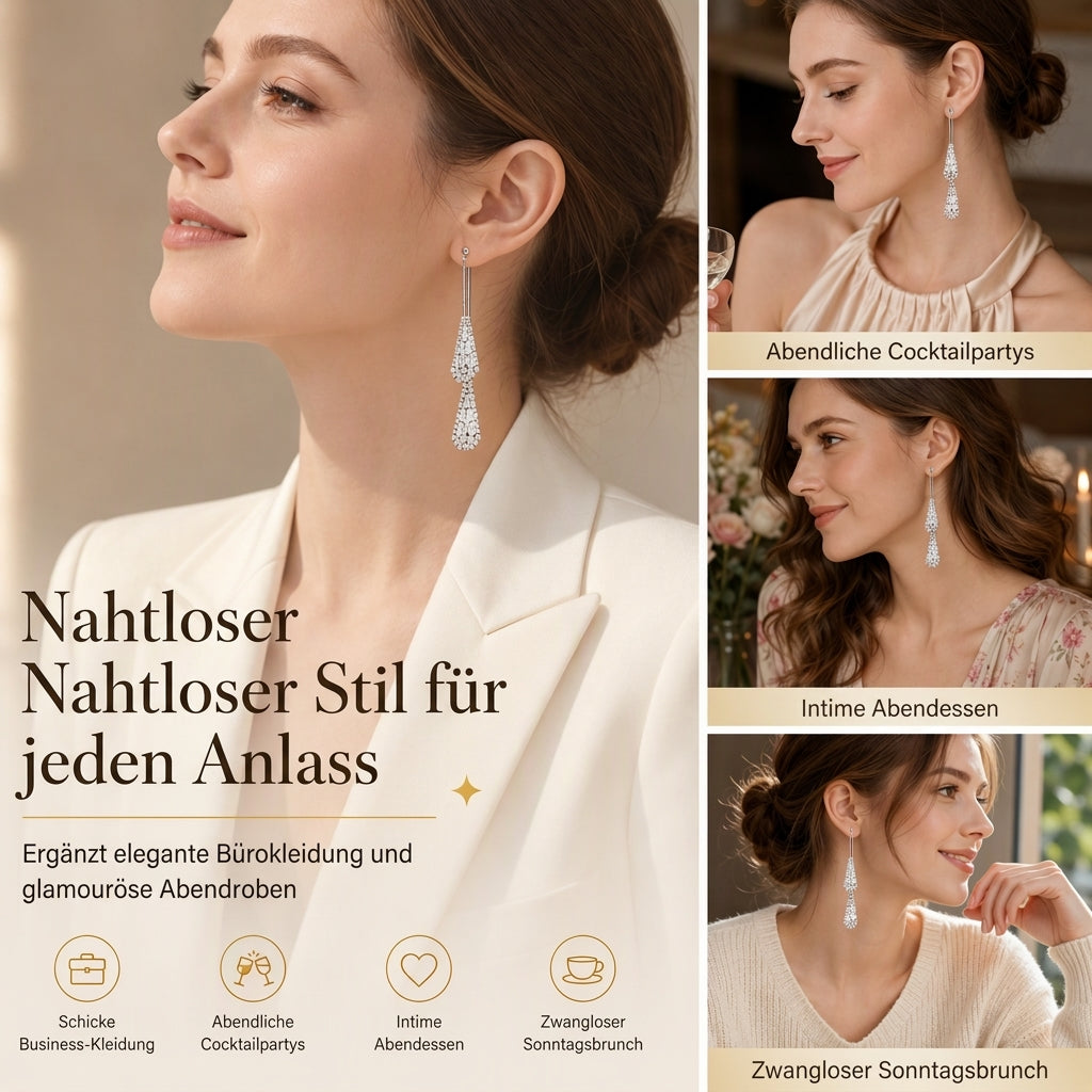 ✨ JETZT 50 % RABATT ✨Tropfen-Ohrringe – Zirkonia, vergoldet & 2-in-1 tragbar ✨
