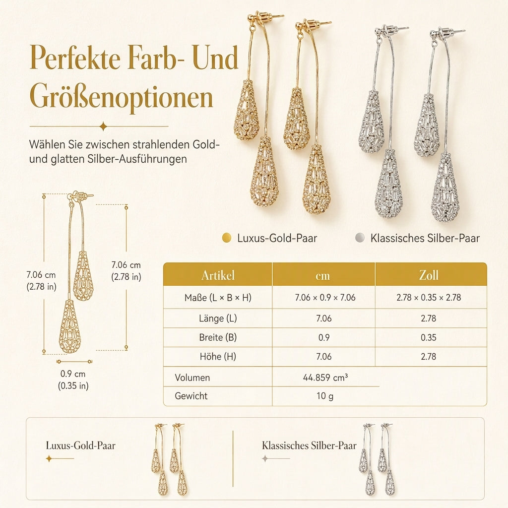 ✨ JETZT 50 % RABATT ✨Tropfen-Ohrringe – Zirkonia, vergoldet & 2-in-1 tragbar ✨