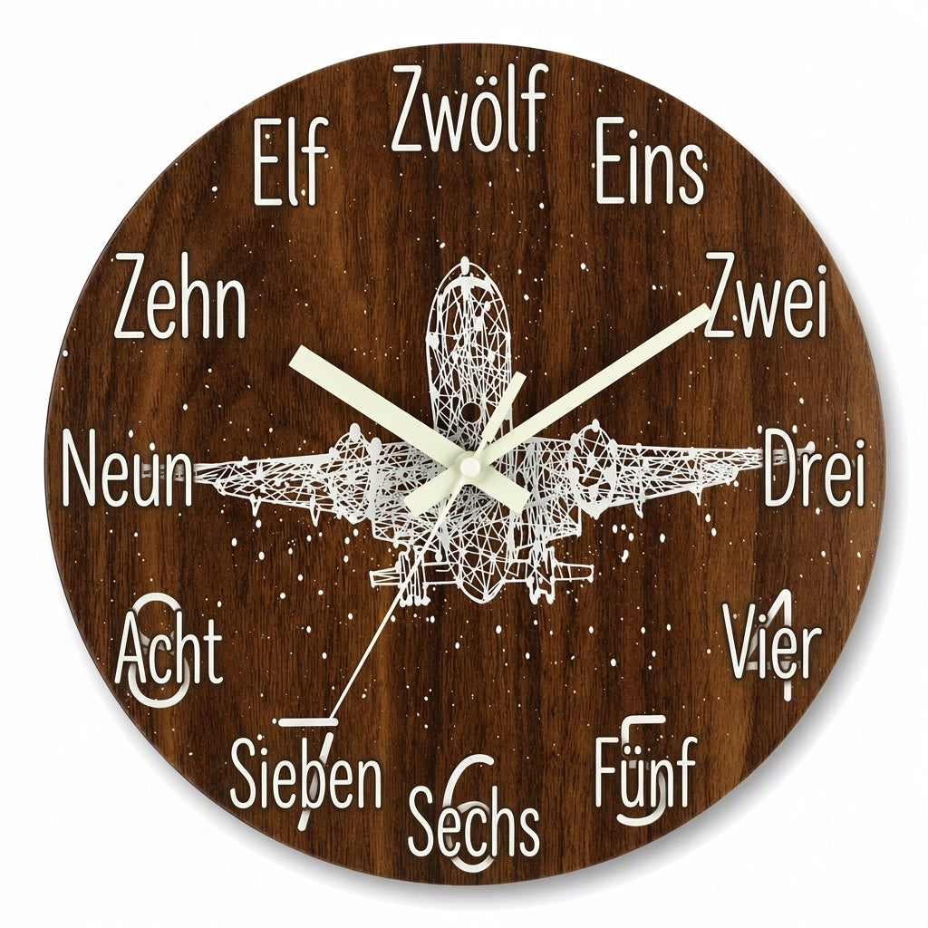 🔥 Zeitlich begrenztes Angebot 🕰️ 12 Zoll geräuschlose hölzerne Wanduhr – mit leuchtender Anzeige und MDF-Holzoptik ✨