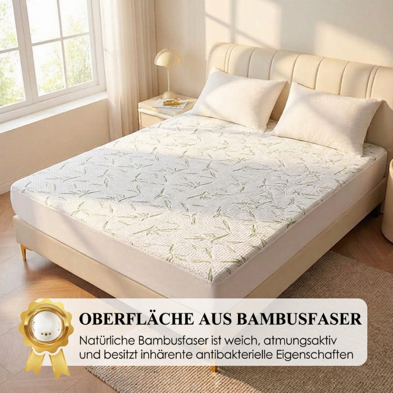 🛏️ 50% Rabatt! 🌐 Wasserundurchlässiger Matratzenschutz aus Bambusfaser – Atmungsaktiv, Milbenresistentes TPU – 360° Spannbetttuch für ruhige Nächte 💤