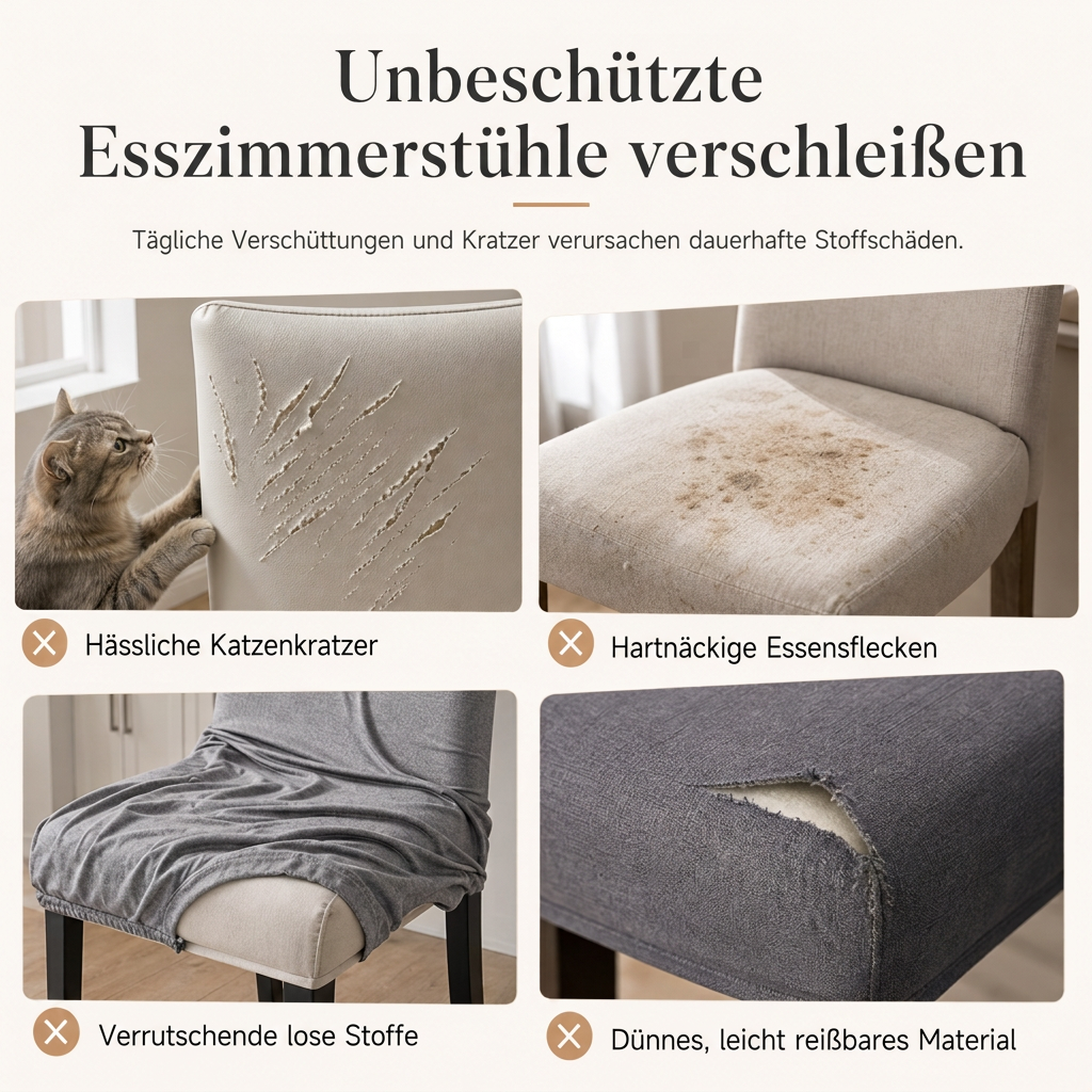 🪑 JETZT 50 % RABATT!✨Stretch-Jacquard-Stuhlbezug – Rundum-Schutz, Kratzfest & Strapazierfähig für Esszimmerstühle