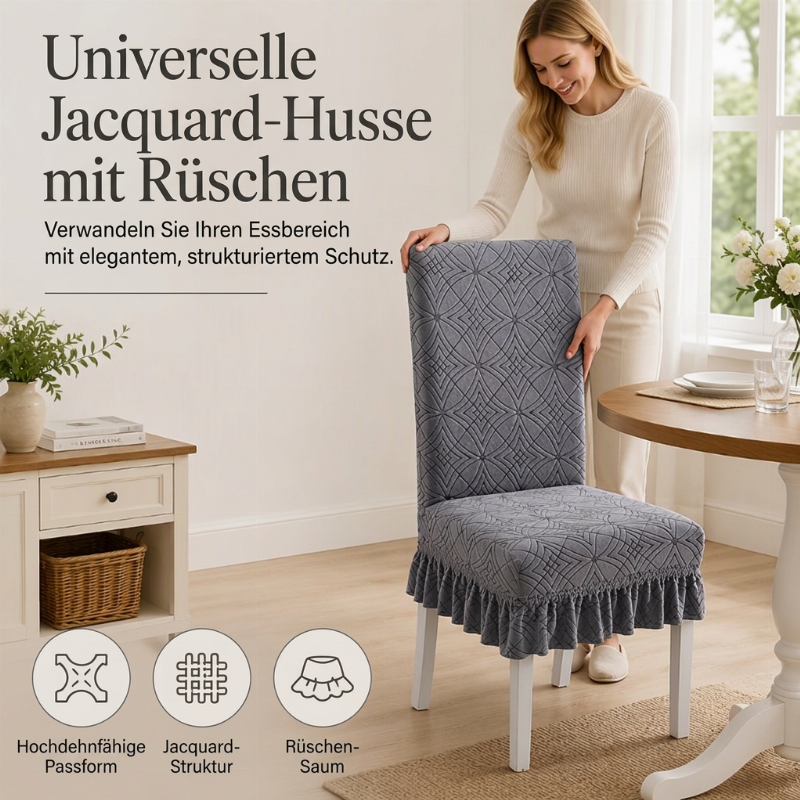 🪑 JETZT 50 % RABATT!✨Stretch-Jacquard-Stuhlbezug – Rundum-Schutz, Kratzfest & Strapazierfähig für Esszimmerstühle
