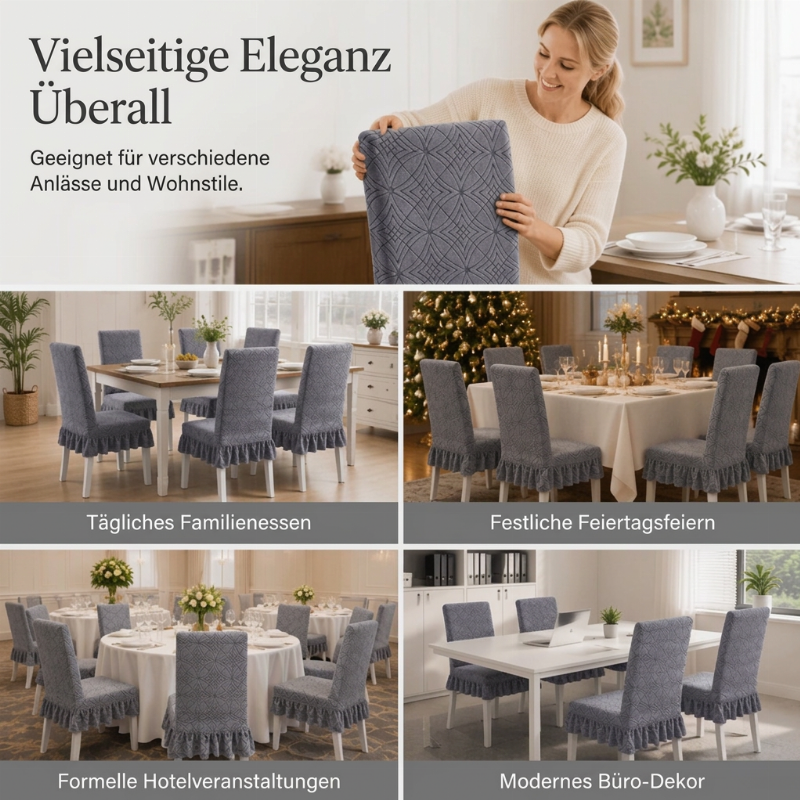 🪑 JETZT 50 % RABATT!✨Stretch-Jacquard-Stuhlbezug – Rundum-Schutz, Kratzfest & Strapazierfähig für Esszimmerstühle