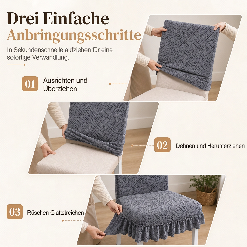 🪑 JETZT 50 % RABATT!✨Stretch-Jacquard-Stuhlbezug – Rundum-Schutz, Kratzfest & Strapazierfähig für Esszimmerstühle