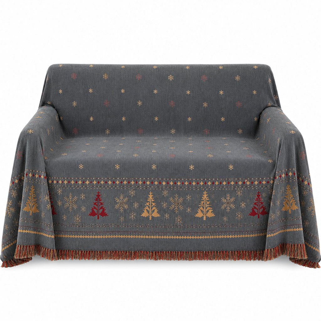✨ JETZT 50 % RABATT! !✨🎄 Verdickte Chenille Weihnachts Sofaüberzug – Vollflächiger, kratzfester und fleckenresistenter Couch-Schonbezug für Katzen ✨