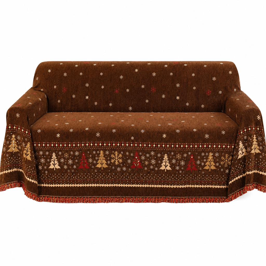 ✨ JETZT 50 % RABATT! !✨🎄 Verdickte Chenille Weihnachts Sofaüberzug – Vollflächiger, kratzfester und fleckenresistenter Couch-Schonbezug für Katzen ✨