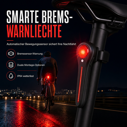🚴⚡ Wiederaufladbares Fahrrad-Bremsrücklicht – mit intelligenter Bremswarnung, wetterfest, einfach zu installieren ✨