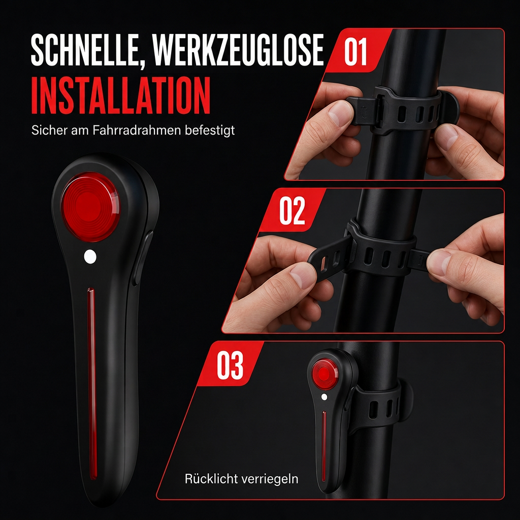 🚴 NUR FÜR KURZE ZEIT: 50% RABATT! ⚡ Wiederaufladbares Fahrrad-Bremsrücklicht – mit intelligenter Bremswarnung, wetterfest, einfach zu installieren ✨