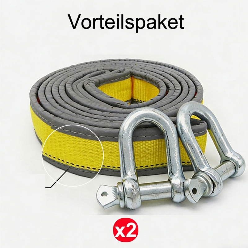 📢📢50% RABATT !!⏰8-Ton-Abschleppseil mit U-förmigen Schäkelhaken