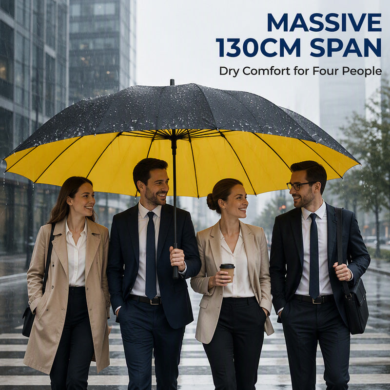 🔥50 % Rabatt🔥 Faltregenschirm Extra Groß Windfest – Trotzt jedem Sturm, maximaler Schutz! 🛡️ 130 cm XXL-Dach, 12 verstärkte Rippen, schnelltrocknend ⚡