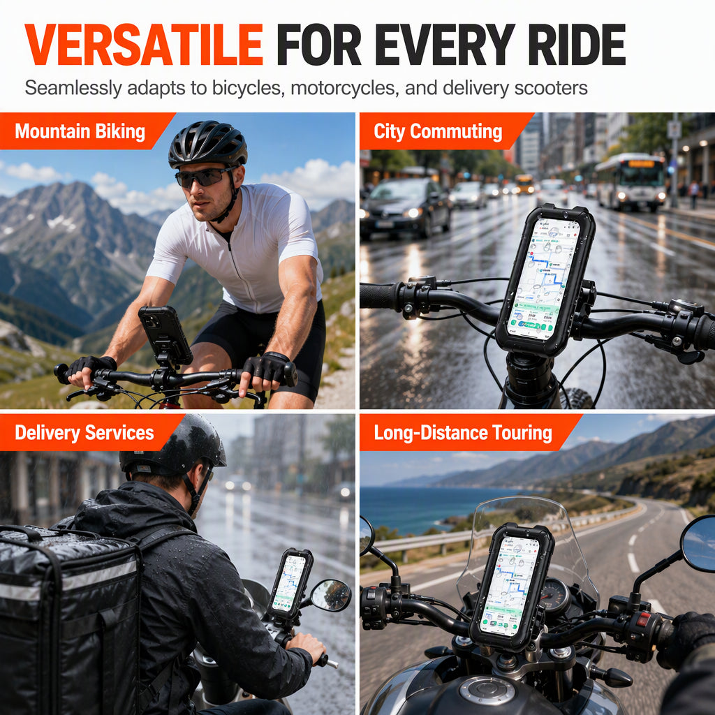 🏍️ Wasserdichte Handyhalterung für Motorrad & Fahrrad – 360° drehbar mit Touchscreen-Funktion